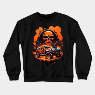 Cybertruck cyberpunk skulls apocalyptic futuristic scifi retro poster Crewneck Sweatshirt